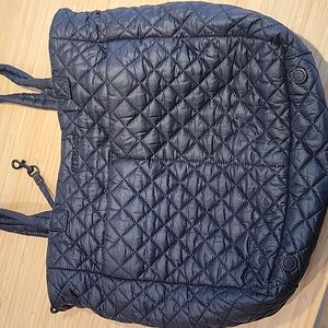 MZ Wallace  Quilted Quatto, black with pink lining